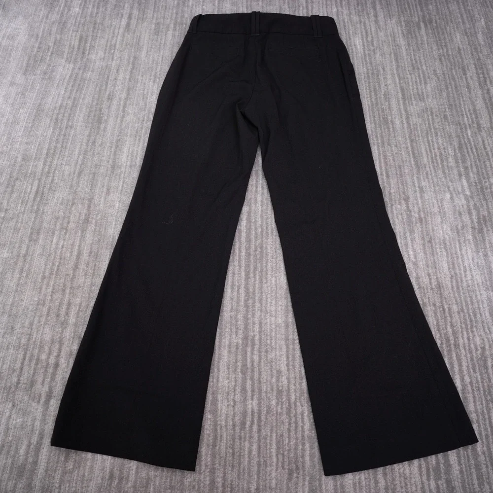 Banana Republic Jackson Fit Pants Womens 6 Black Excellent Wide Leg Wool Stretch